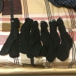 6 pair nike black crew socks size 8-12